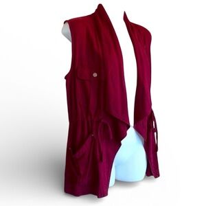 ANTHROPOLOGIE SANCTUARY Linen Safari vest, pockets, dropped lapels. M EUC